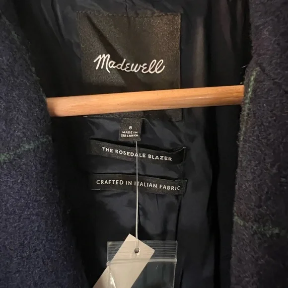 Madewell Dark Plaid Rosedale Blazer - Picture 2 of 2